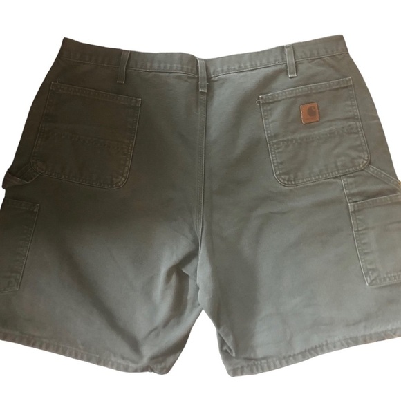 Carhartt Rugged Canvas 100% Cotton Carpenter Cargo Work Short Sz. 44 Olive Green - Picture 3 of 7